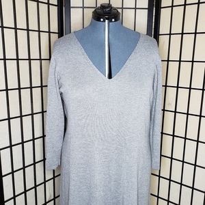 Worthington Grey Deep Neck Dress